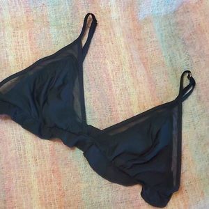 Etophe Studios Large Black Ruffle Triangle Bralette NWT